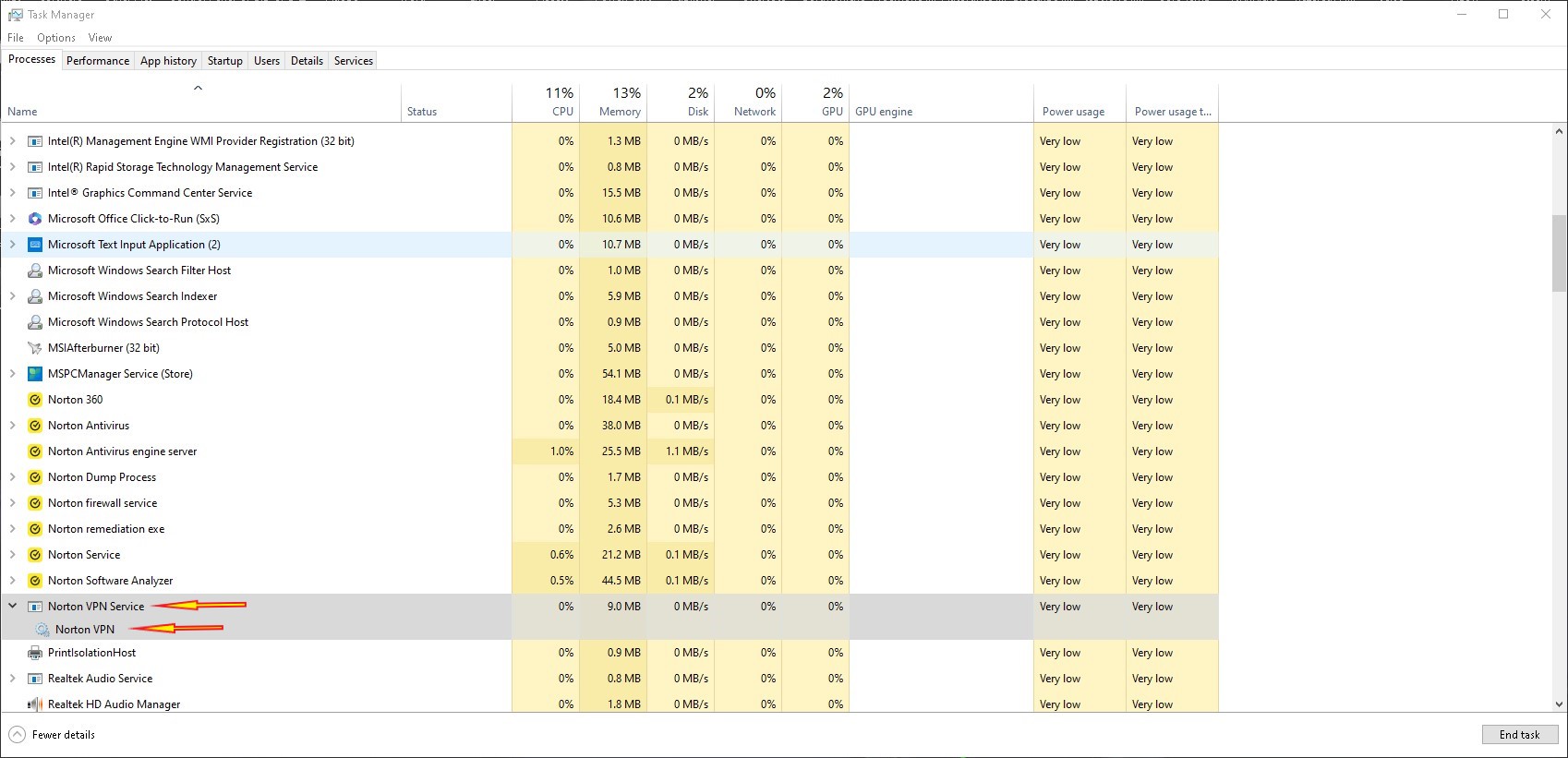 ver24-11 reenabled VPN services in windows 10
