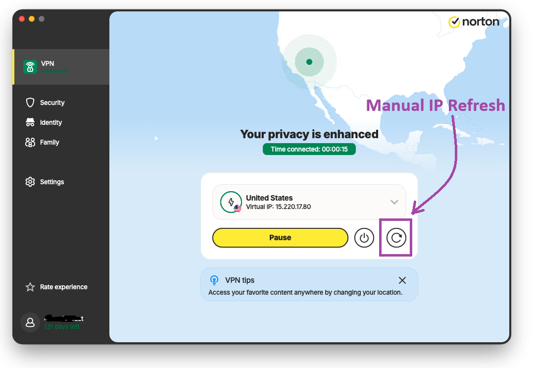 Manual IP Refresh