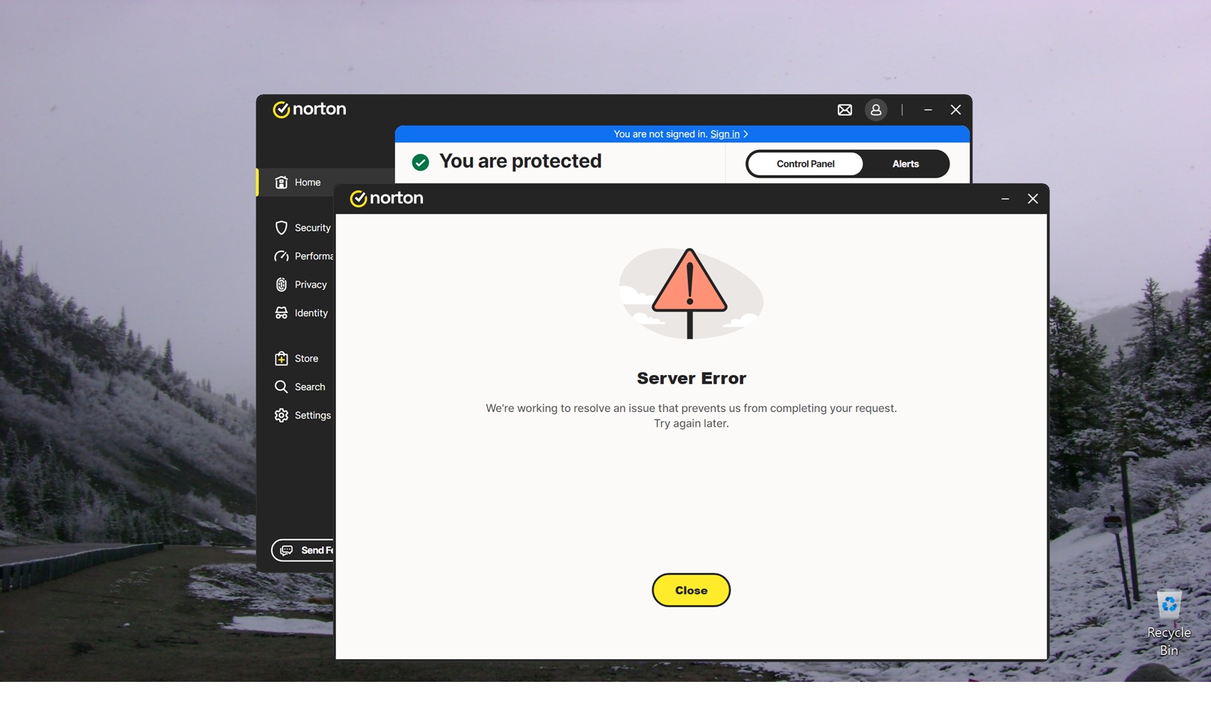 norton signin problem - 3