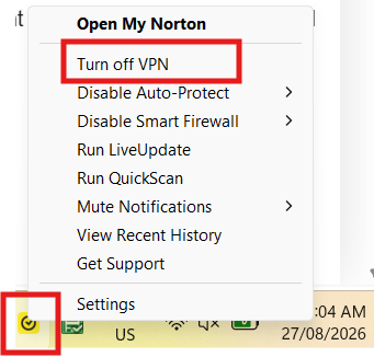 right click vpn control