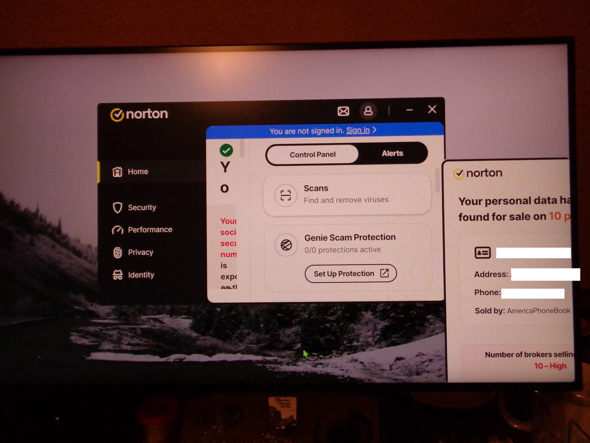 norton display problem again