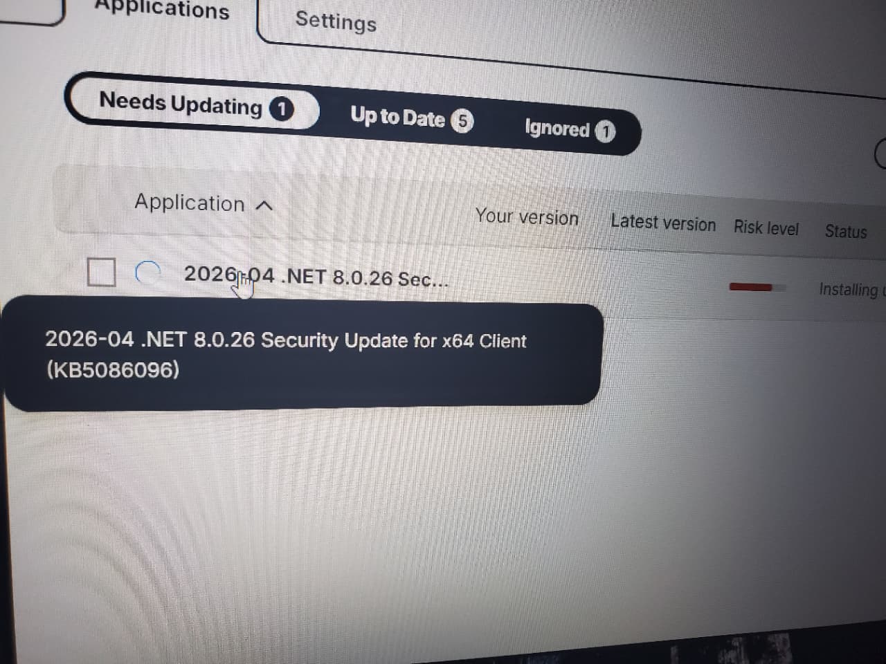 software update failed1