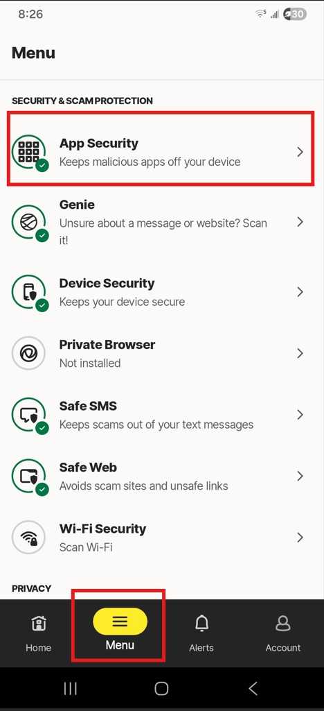 android google app scan