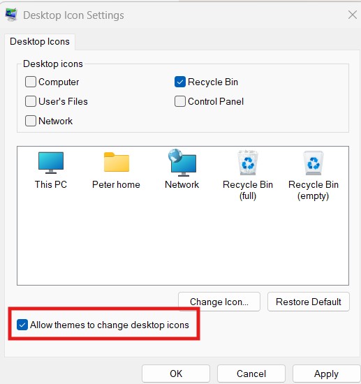 desktop icon settings