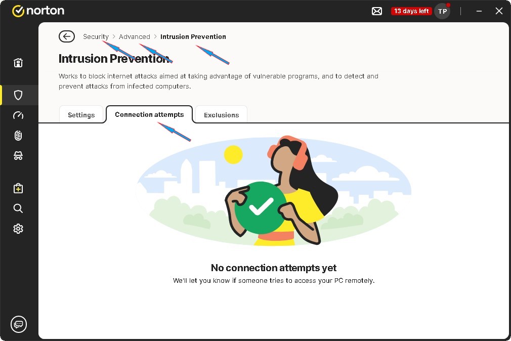 intrusion prevention blocked connections list